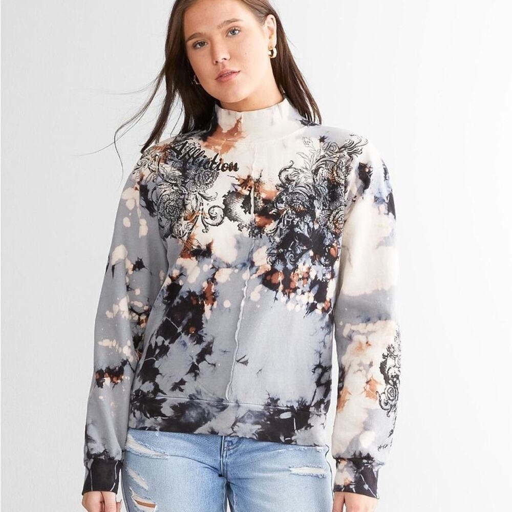 Affliction Women’s American Beauty Pullover Sweatshirt Medium